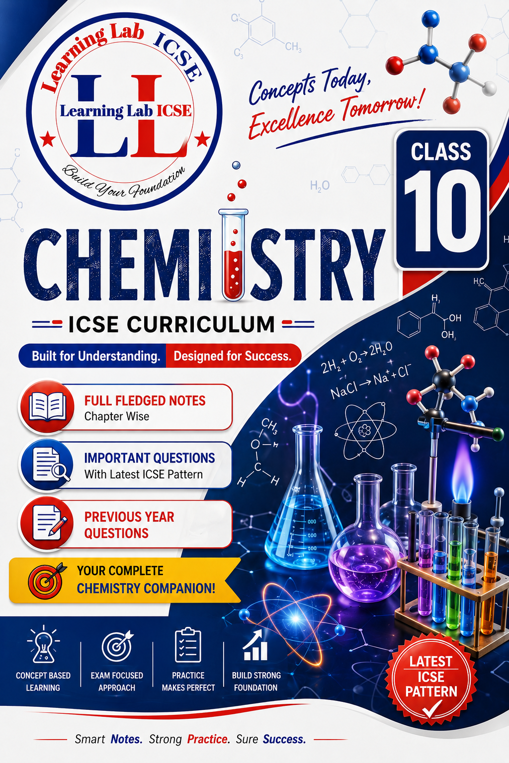 ICSE Class 10 Chemistry — Notes & Questions Master Concepts Complete Study & Practice Book